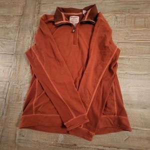 Tommy Bahama Men's 1/4 Zip Mock Neck Cotton Burnt Orange Pullover Size L